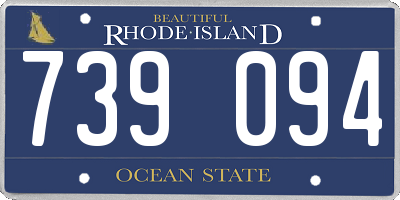 RI license plate 739094