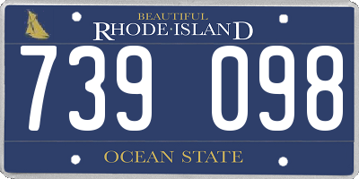 RI license plate 739098