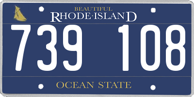 RI license plate 739108