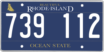 RI license plate 739112