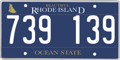RI license plate 739139