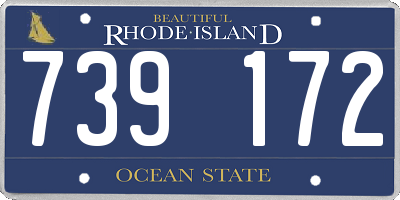 RI license plate 739172