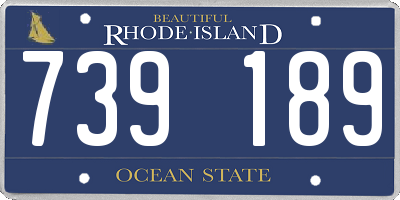 RI license plate 739189