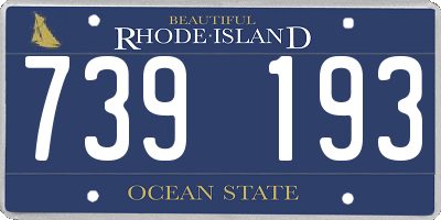 RI license plate 739193