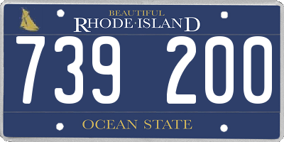 RI license plate 739200