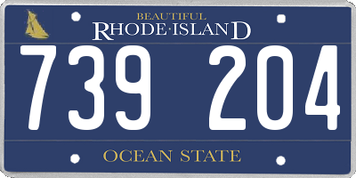 RI license plate 739204
