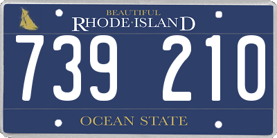 RI license plate 739210