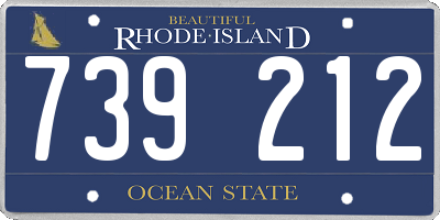 RI license plate 739212
