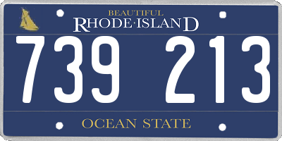 RI license plate 739213