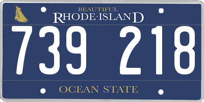 RI license plate 739218