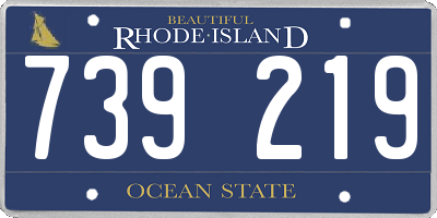 RI license plate 739219
