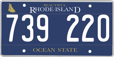 RI license plate 739220
