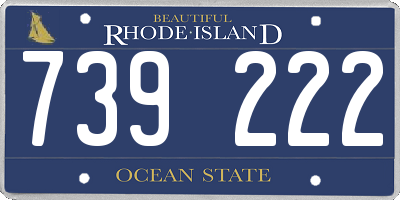 RI license plate 739222