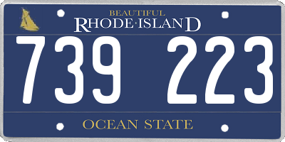 RI license plate 739223