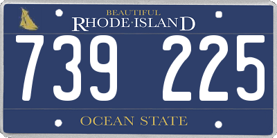 RI license plate 739225