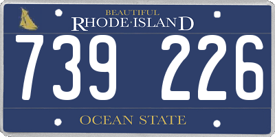 RI license plate 739226