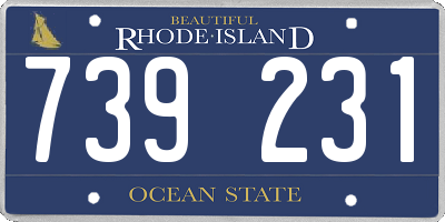 RI license plate 739231