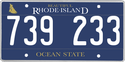 RI license plate 739233
