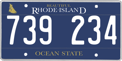 RI license plate 739234
