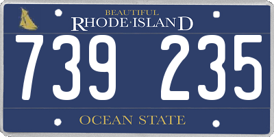 RI license plate 739235