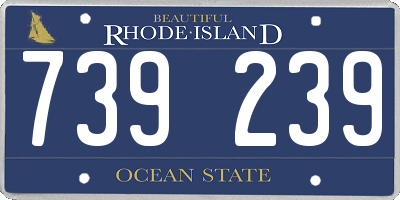 RI license plate 739239