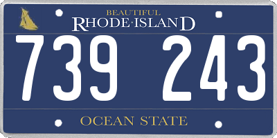 RI license plate 739243
