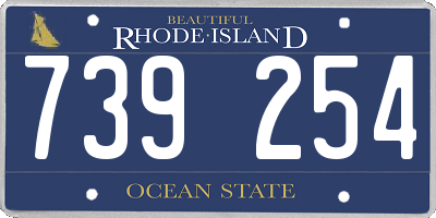 RI license plate 739254