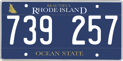 RI license plate 739257