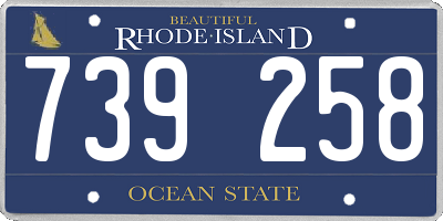 RI license plate 739258