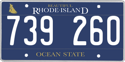 RI license plate 739260