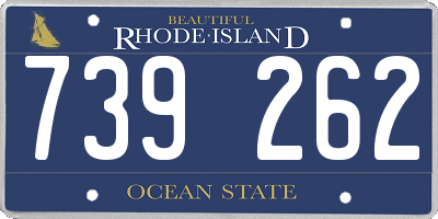 RI license plate 739262