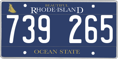 RI license plate 739265