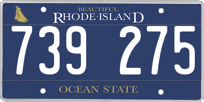 RI license plate 739275