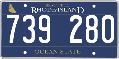 RI license plate 739280
