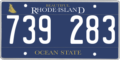 RI license plate 739283