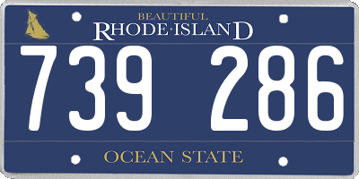 RI license plate 739286