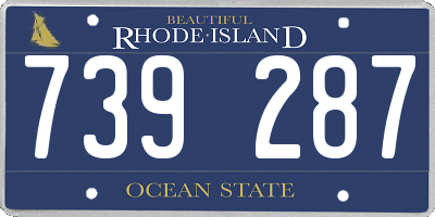 RI license plate 739287