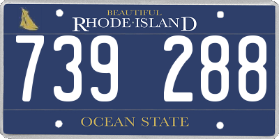 RI license plate 739288