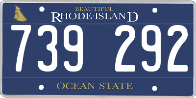 RI license plate 739292