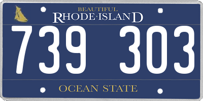 RI license plate 739303