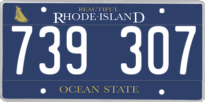 RI license plate 739307
