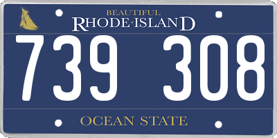 RI license plate 739308
