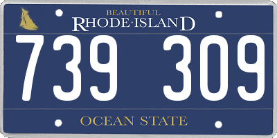 RI license plate 739309
