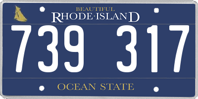 RI license plate 739317