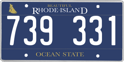 RI license plate 739331