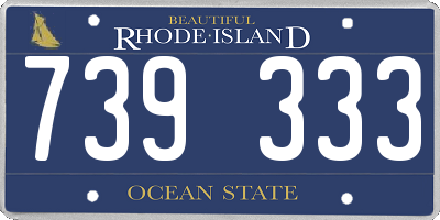 RI license plate 739333