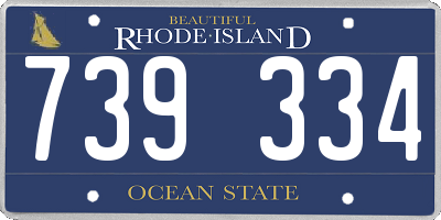 RI license plate 739334