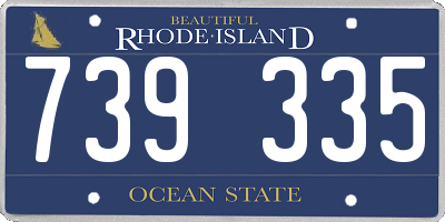RI license plate 739335