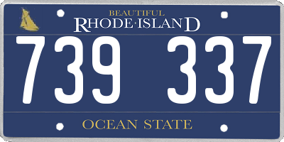 RI license plate 739337
