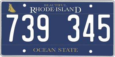 RI license plate 739345